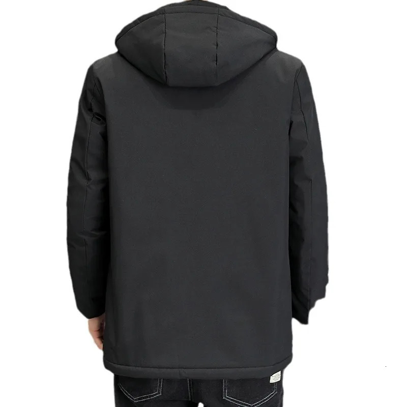 2025 Plus Size Mens Winter Warm Jacket Fleece Parka Coat Black Hooded Windbreaker Outwear Fleec Jacket Long Parkas 8XL 251017
