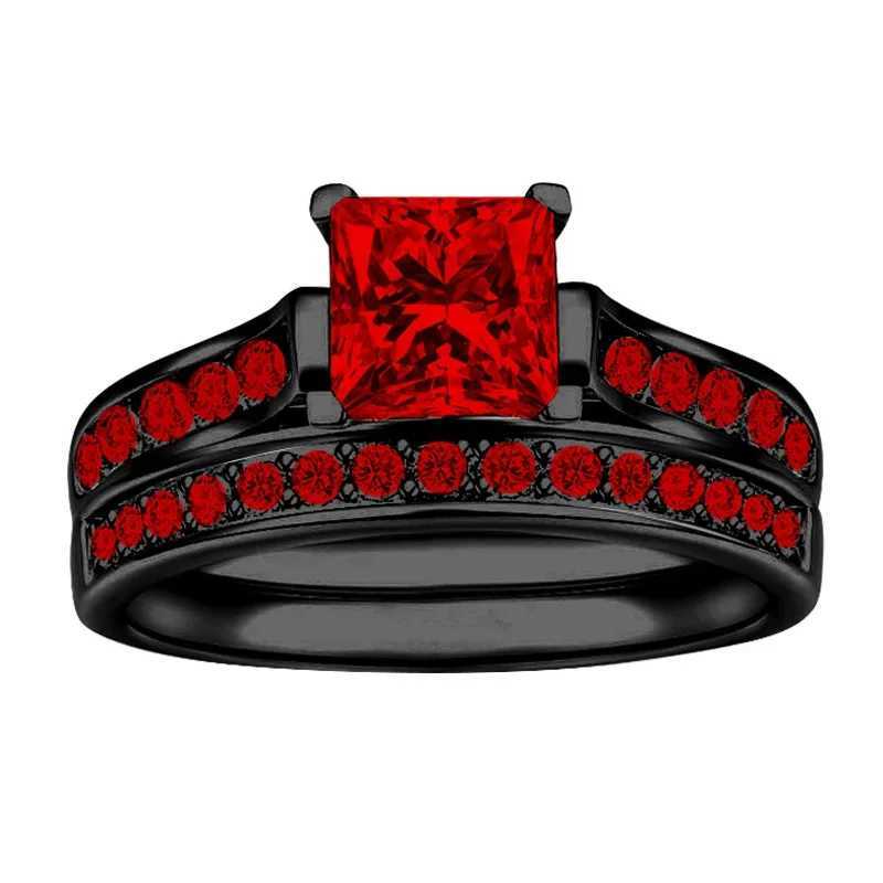 Sweet romantic ruby womens ring stainless steel dragon pattern mens ring couple jewelry Z251017