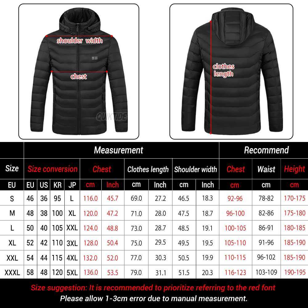 Smart Heated Jacket with 32 Heating Areas 4 Switches 3 Heat Settings Max 45 Degrees Celsius for Outdoor Activities and Winter Hiking H251017