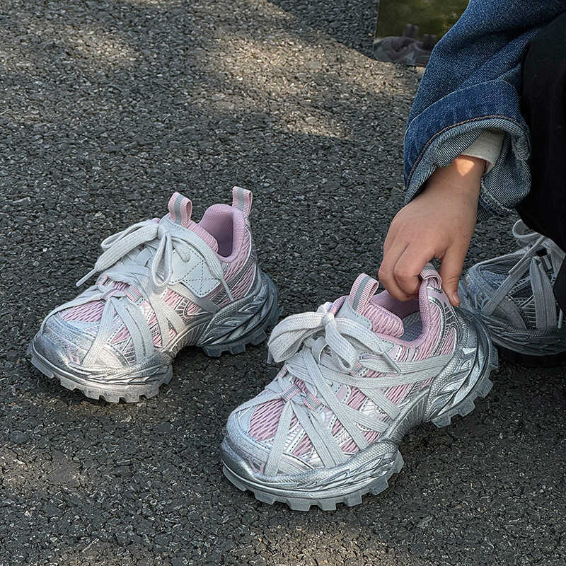 Childrens Sports Shoes 2025 Autumn New Kids Shoes Dirty Shoes Boys Shoes Mesh Casual Breathable Girls Dad Shoes W251017