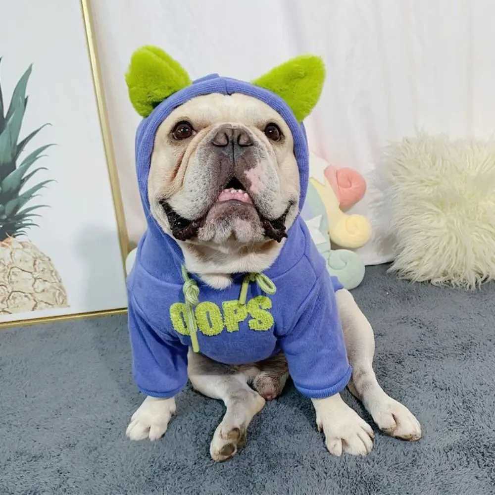 Fashion Letter Print Dog Hooded Sweatshirt Warm Soft Pet Hoodie Comfortable CottonPolyester Dog Sweatshirt Clothes WinterW251017