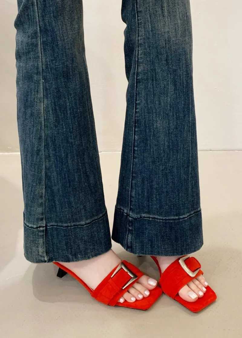 High Quality Satin Square Toe Women Sandals Sexy Open Toe Metal Buckle Designer Shoes Fashion Comfort Thin Heeled Slide Sandals Z251015