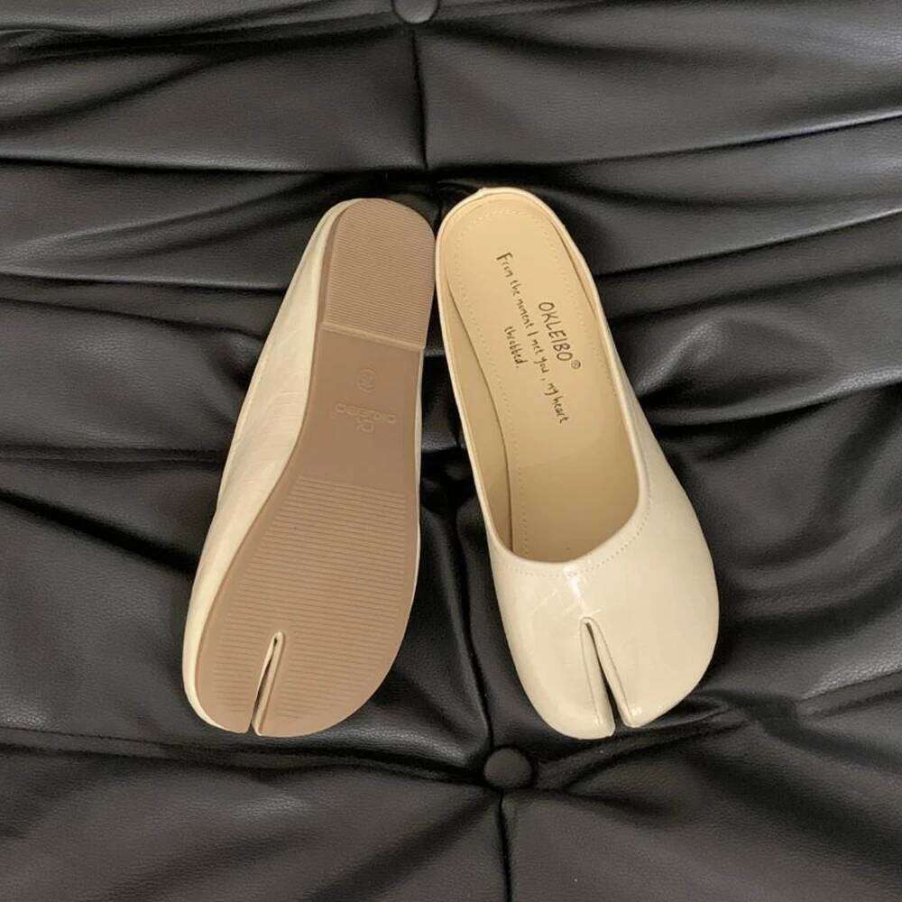 Split Closed Round Toe Women Loafers Mary Jane Mules Slingback Slip On Comfort Casual Beach Shoes Flats Slippers