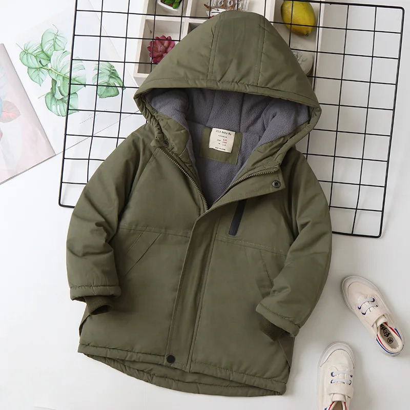 Autumn Winter Children Jacket For Boys Hooded Plus Velvet Thicken Warm Teenage Boy Outerwear Coat 414 Year Kids Parka 251015