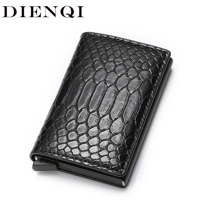 Rfid Credit Card Holder Mens Wallets Money Bags Male Purses Slim Thin Metal Pop Up Smart Black Bifold Serpentine Wallet for MenW251017