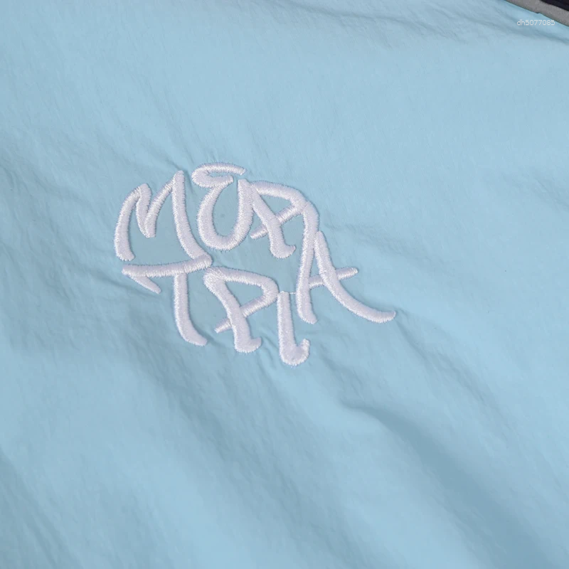 Men's Trench Coats 2025Fall Mertra Coat Sky Blue Loose Casual Embroidery Sports Jacket Couples Street Trend Sweatshirts