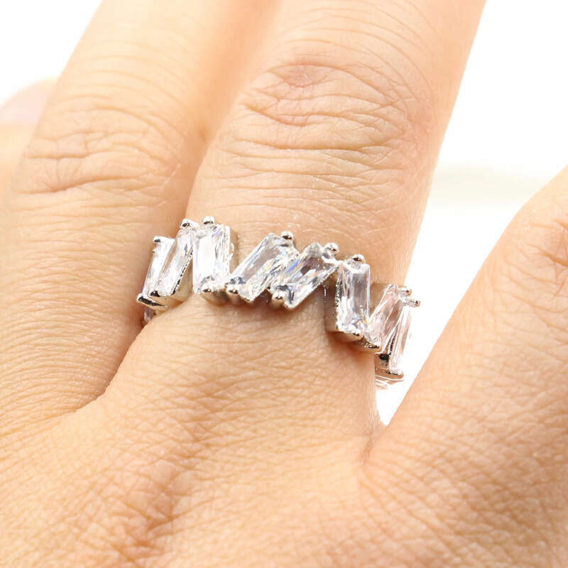 Victoria Wieck Fashion Jewelry Sterling Sier Irregularity Princess Cut White Topaz CZ Dia Party Promise Women Wedding Band Ring