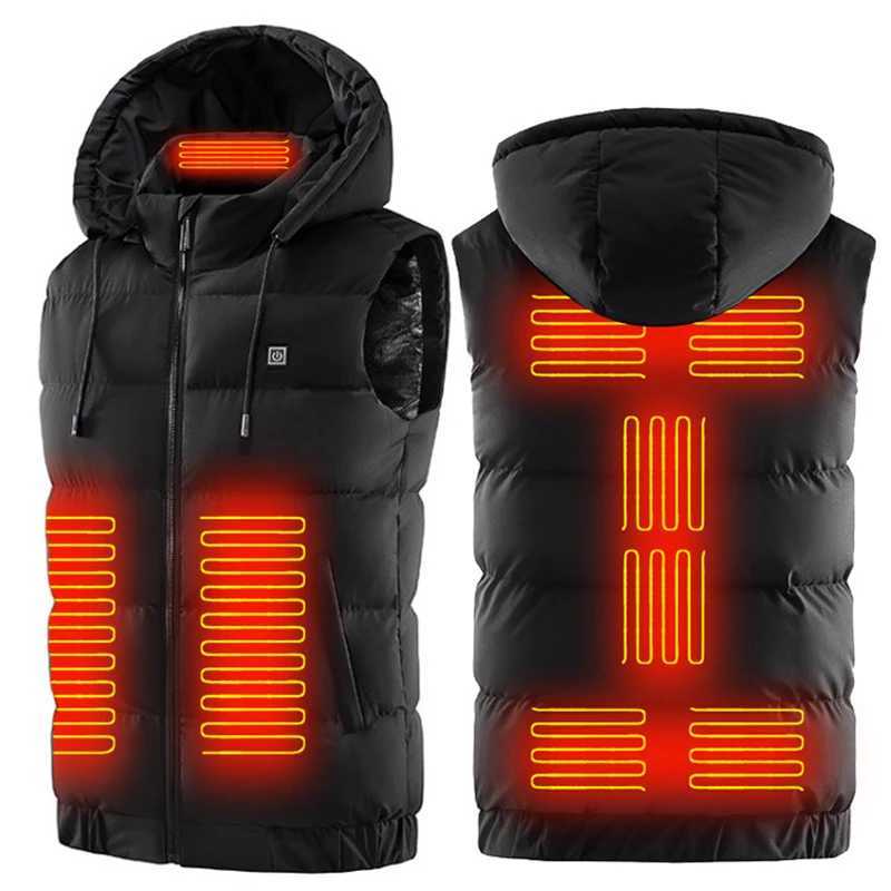 Electric Heated Vests Jacket Men Women Winter Outdoor Camping Hiking Fishing Warm Clothing USB Heating Tactical Vest With Caps H251017