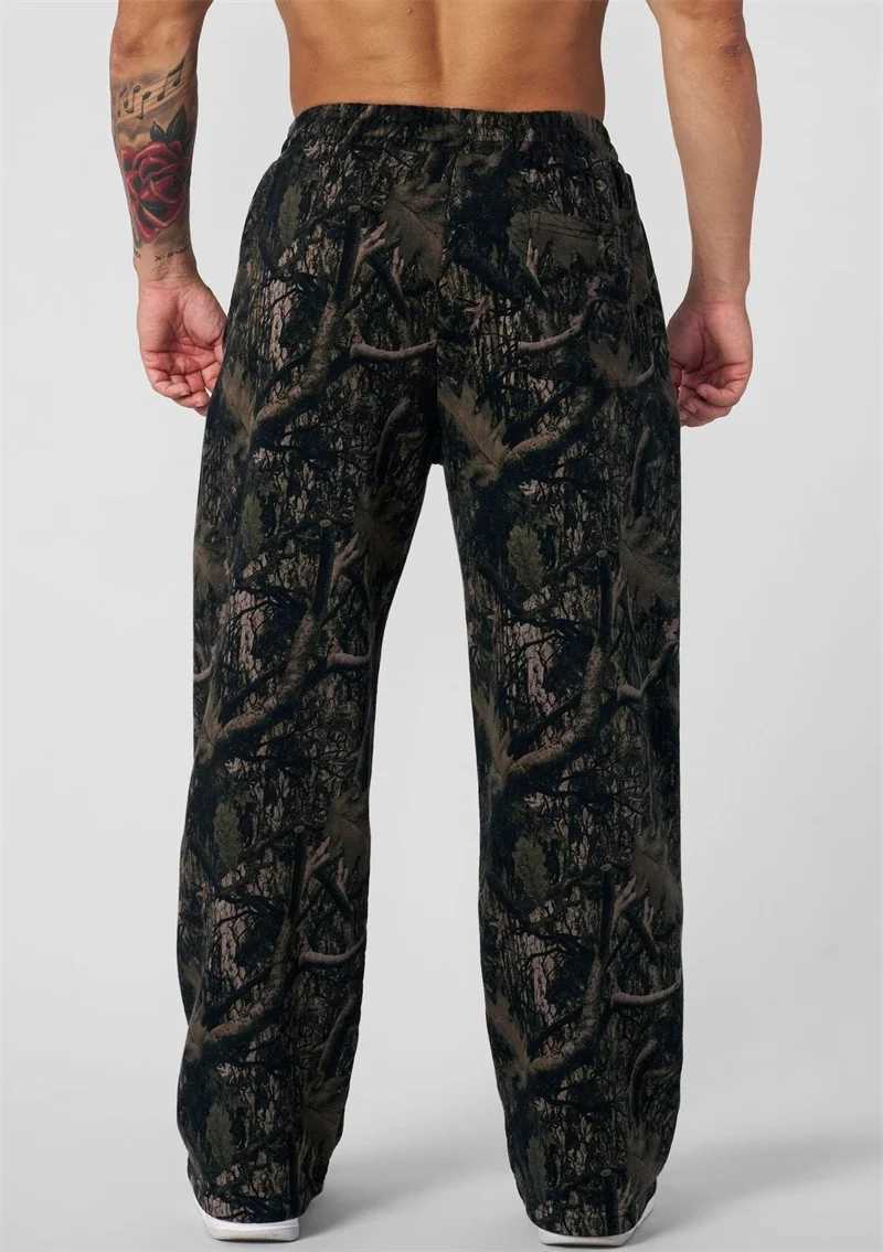2025 New Jogger Straight Trendy Fitness Pants Mens Camouflage Wide Leg Pants Breathable running sweatpants loose men trousers1 Y251105