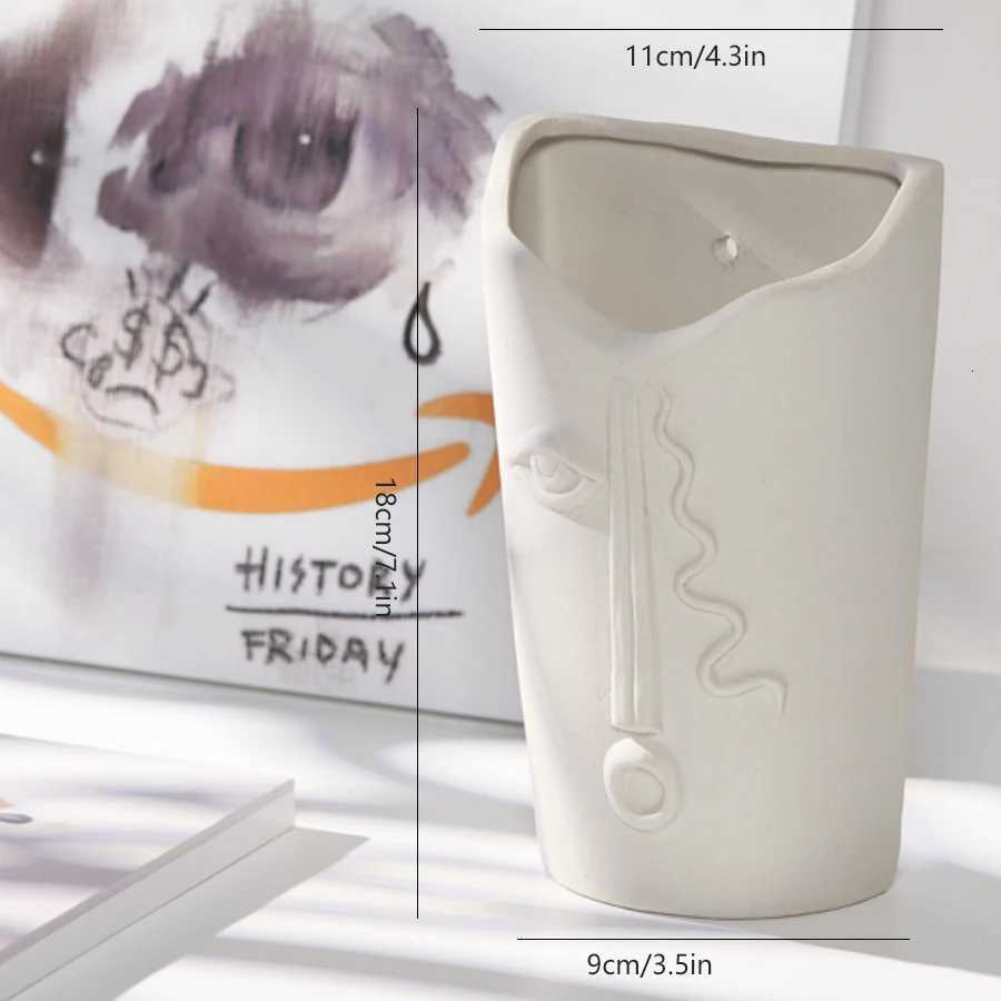 Vase Nordic ceramic dried flower vase for dining table home decoration craftwork creative display item simple office arrangem C251017