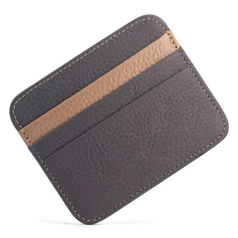 Genuine Leather Card Holder Thin Wallet for IDBankCredit Cards Compact Cash Bus Card Case RFID ProtectionW251017