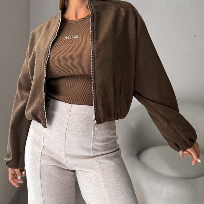 Autumn New Fashion Versatile Short Woolen Jacket Women's Pilot Coat B5