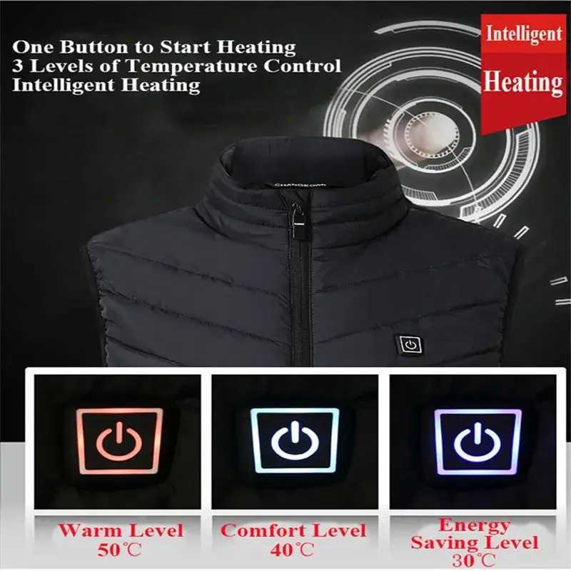 921 Areas Heated Jacket Winter Warm Vest USB Mens Heating Jacket Heated Vest Coat Hunting Hiking Camping Outdoor Mens Clothing H251017 YLI0