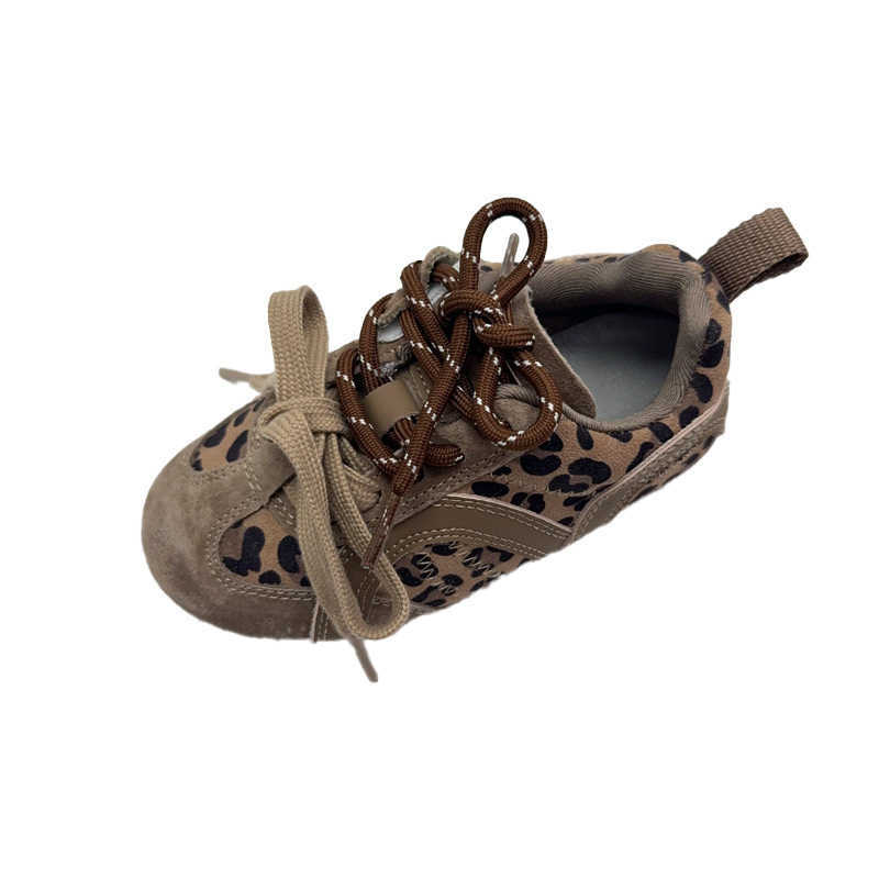 2025 Autumn Leopard Print Forrest Gump Casual Training Shoes for Boys Soft Sole Medium and Large Childrens Single Shoes W251017