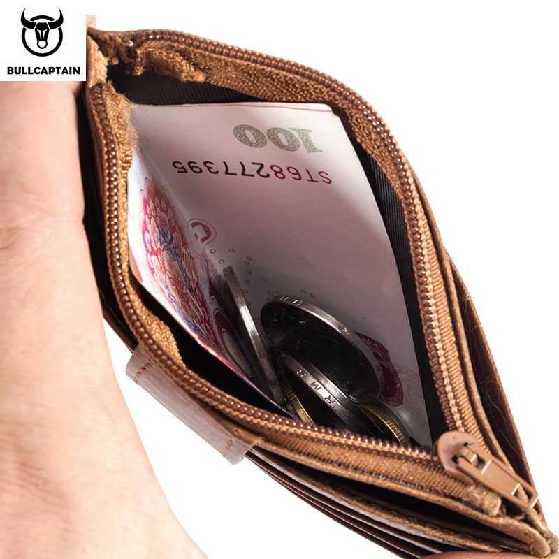 BULLCAPTAIN RFID Blocking Leather Wallet Credit Card ID Card Holder Wallet Money Case For Men And Women 2020 Fashion Retro BagW251017