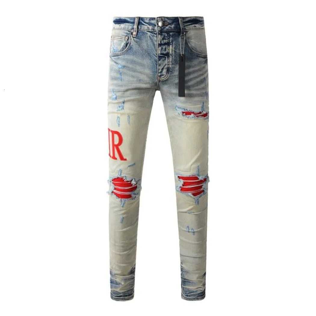 Fashion Top Quality Streetwear Distressed Mens Jeans Vintage Low Rise Stretch Skinny Button Fly Ripped Hold Pants1 Y251105