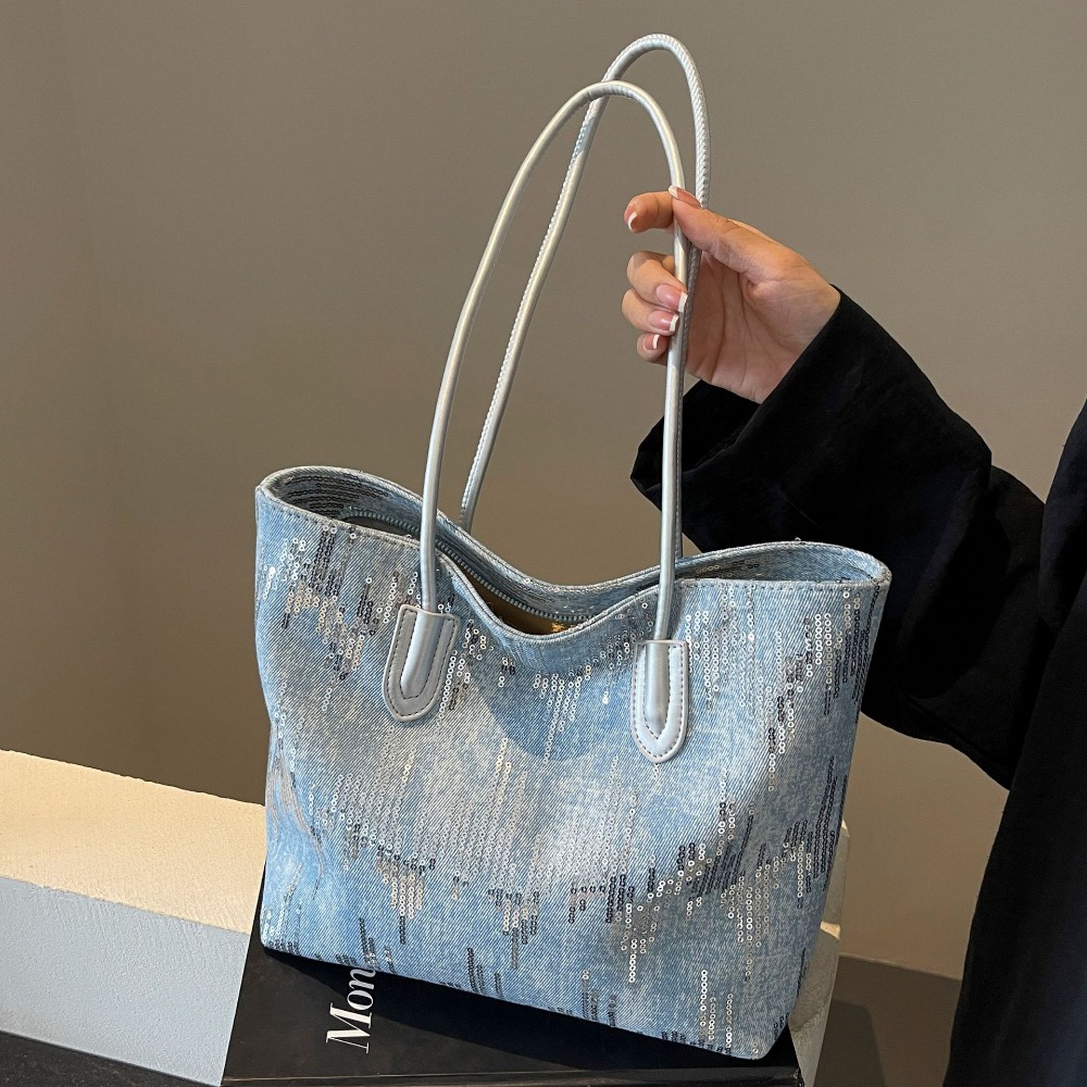 Casual Urban Ladies' Satchel Versatile Multi-compartment Duffle in Trendy Jeans Fabric