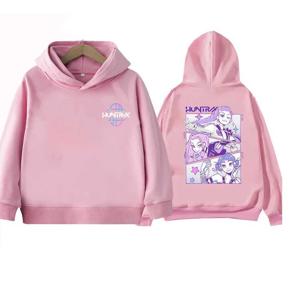 Korean popular demon hunter Rumi Derpy print cute kids hooded sweatshirt childrens Koreanstyle warm fashion casual wear C251017