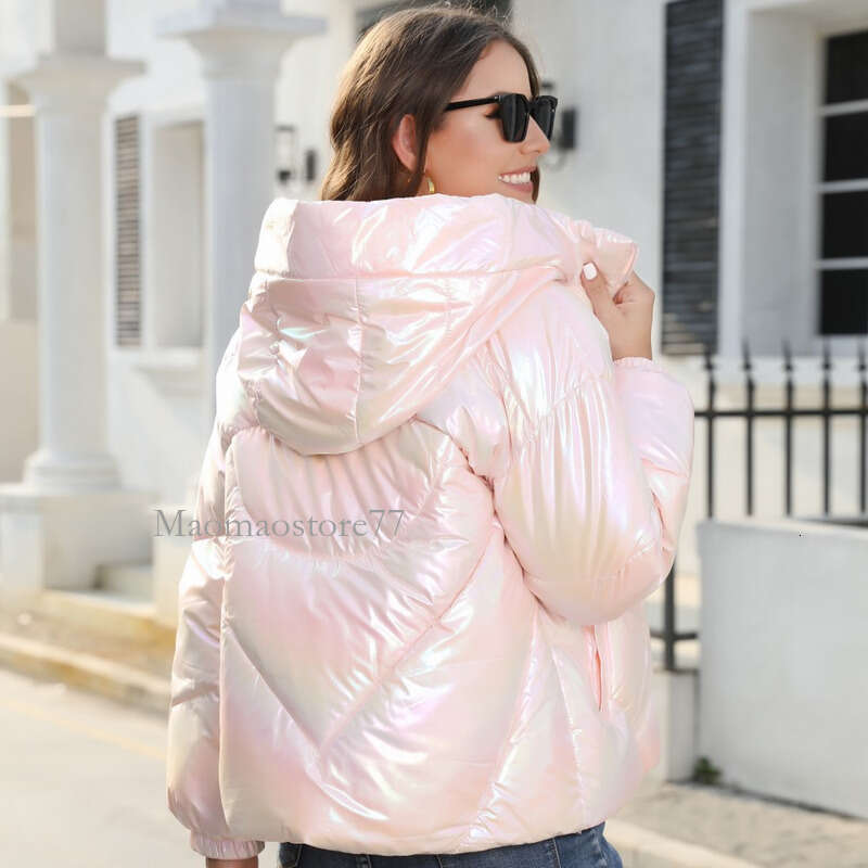 Fashionable Bright Hooded Bread Warm Cotton Jacket coats designer women goose coat women winter jacket women