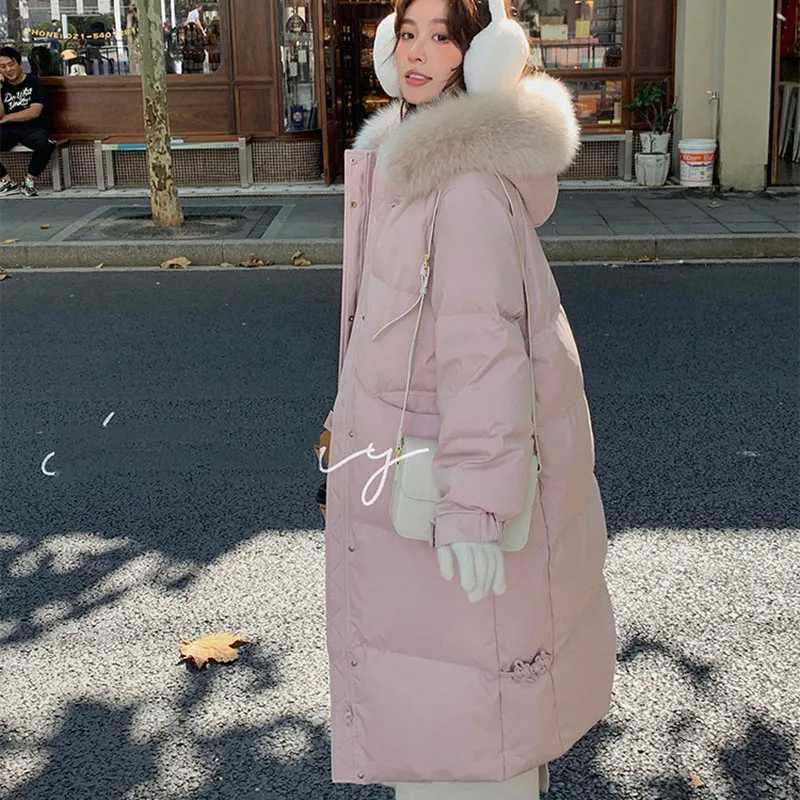 2025 New Fashion Warm Hooded Winter White Duck Down Women Down Jacket Natural Fur Collar Womens Down Jacket H227 W251016