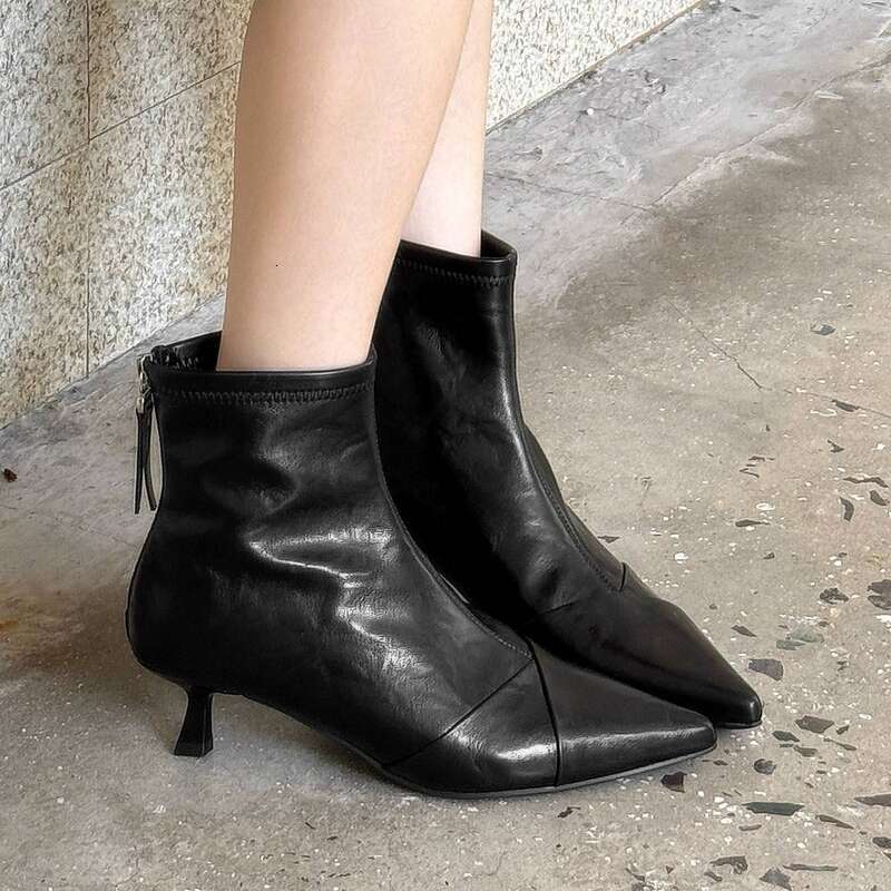 Cameido French Style Pointed Toe Slim Heel Fashion Boots For Autumn