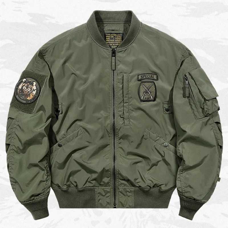 Vintage Embroidery Patchwork Design Tactical Function Bomber Jackets Mens Clothing Y2K High Street Techwear Baseball Jackets J251017