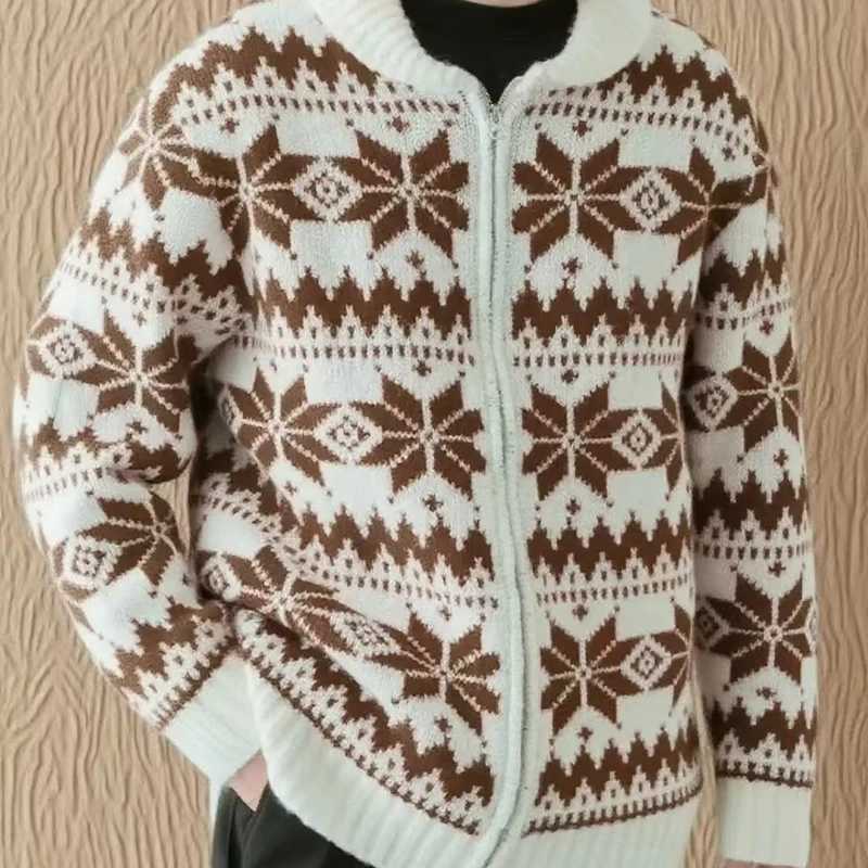 2025 Fall Winter Christmas Vintage Cardigans Mens Knitting Long Sleeve Zipup Sweater Jackets For Men Vintage Knit Sweatercoats J251017