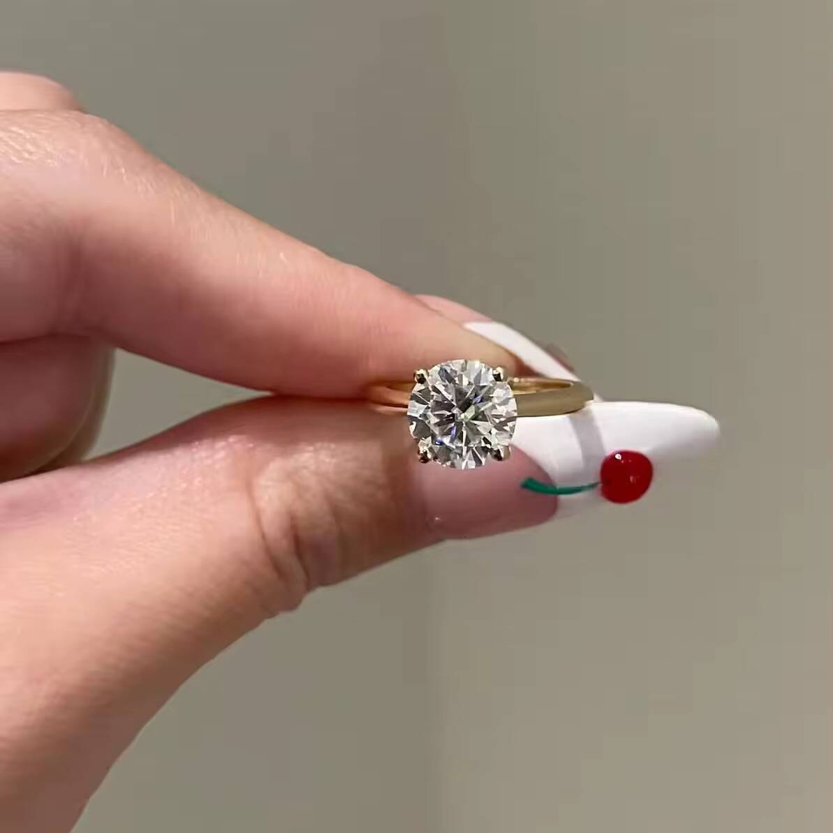 Speedin Jewelry Super Offer 05ct 1ct 2ct Simple 4 Claw Engagement Ring 14K 18K Solid Yellow Gold Round Lab Diamond Wedding Ring