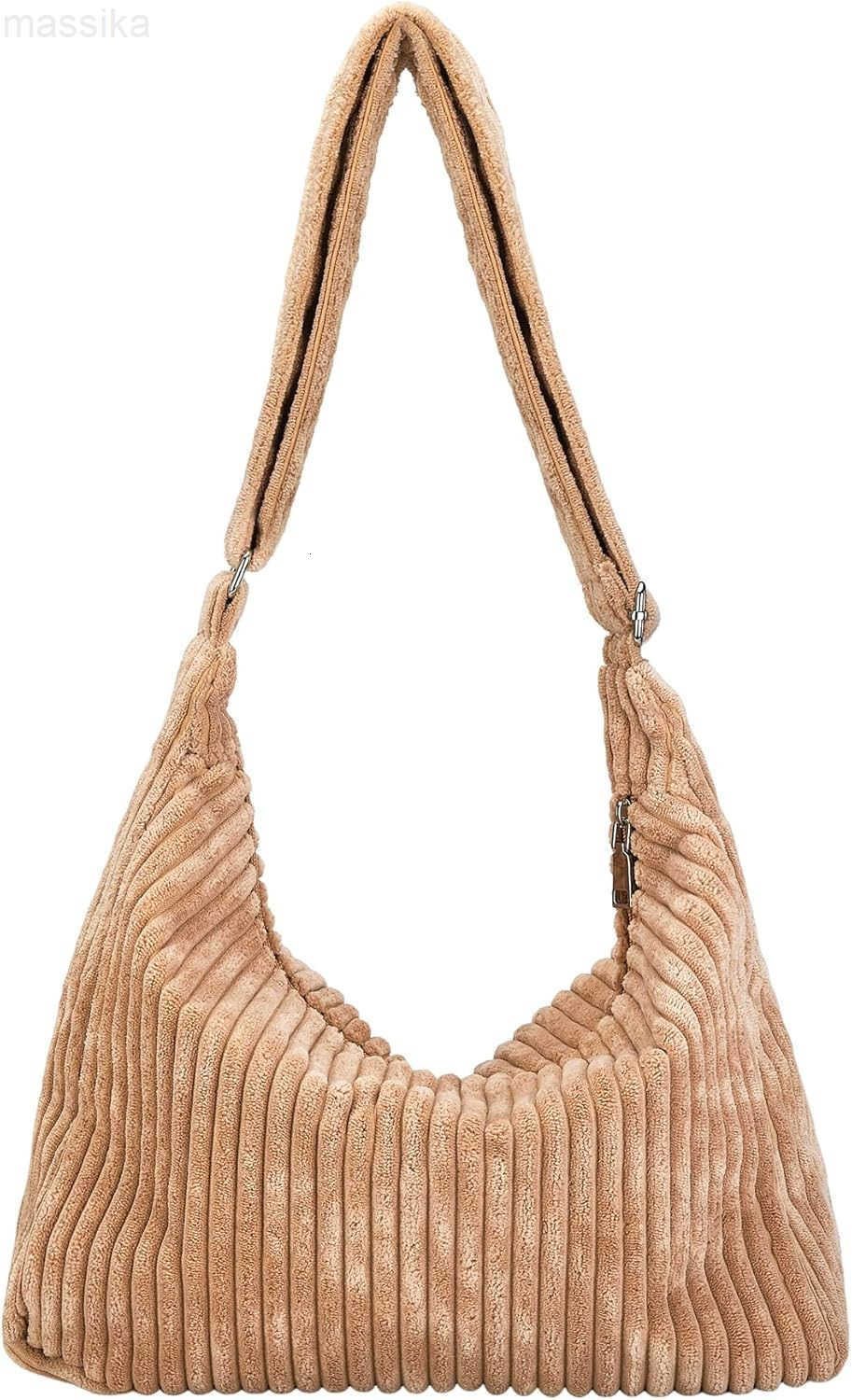 Women Corduroy Hobo Bag Adjustable Strap Shoulder Bag Crossbody Bag Casual Purse Tote Bag Handbag M251017