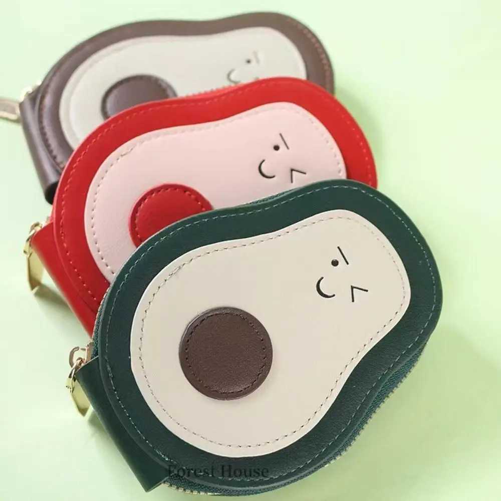 High Quality PU Leather Mini Card Wallet Large Capacity 11 Card Pockets Business Card Case Cartoon Avocado Coin Purse WomenW251017
