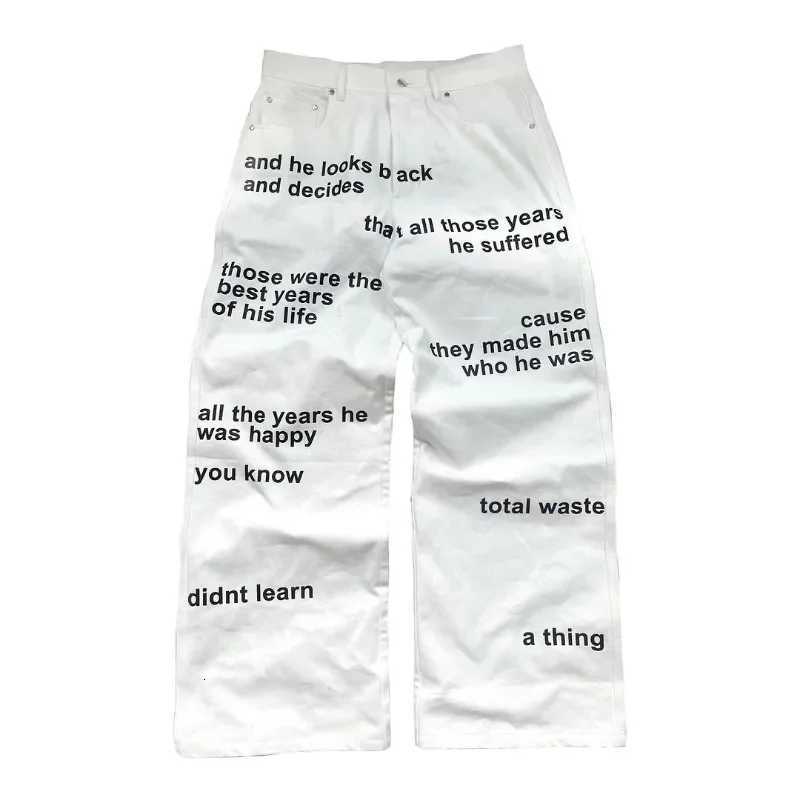 1 Hiphop Streetwear Men Oversized Letter Printing Loose Straight Jeans Personalized Fashion Brand Casual Wideleg Pants Y251105