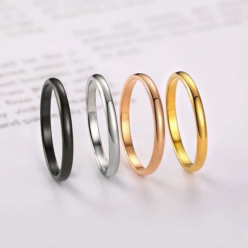 Vnox 2mm Thin Rings For Women Girl Solid Stainless Steel Minimalist Ring Set Elegant Party Tail Ring Extra Small Size 3 10W251017