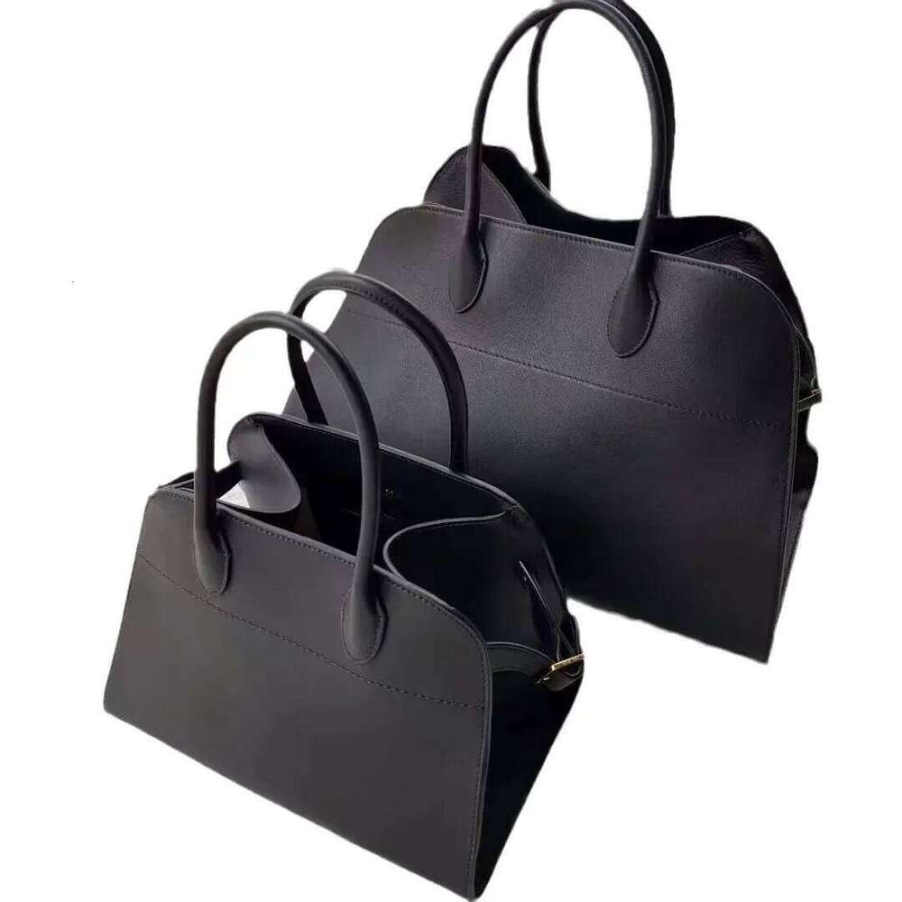 Minimalist Large Capacity Leather Tote Bag Star Endorsed Cross Border ROW Cowhide Handbag Neutral Aesthetic Simple Design