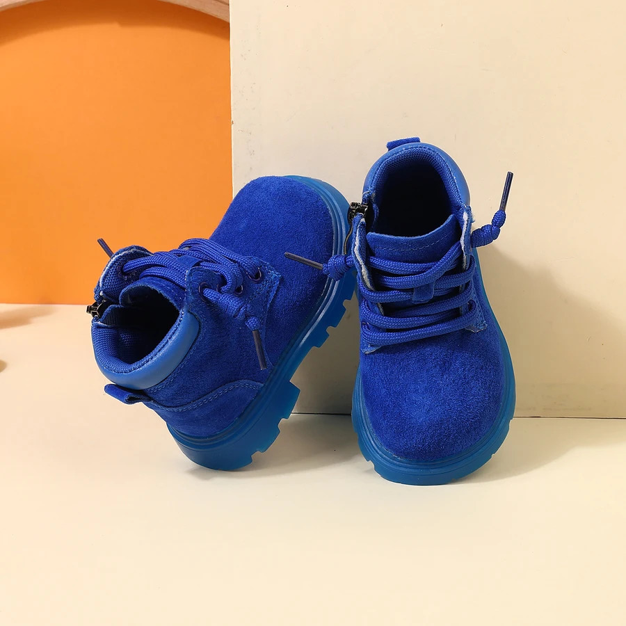 Autumn Baby Boots Leather Boys Ankle Boots Orange Soft Sole Nonslip Fashion Toddler Girls Boots 251015