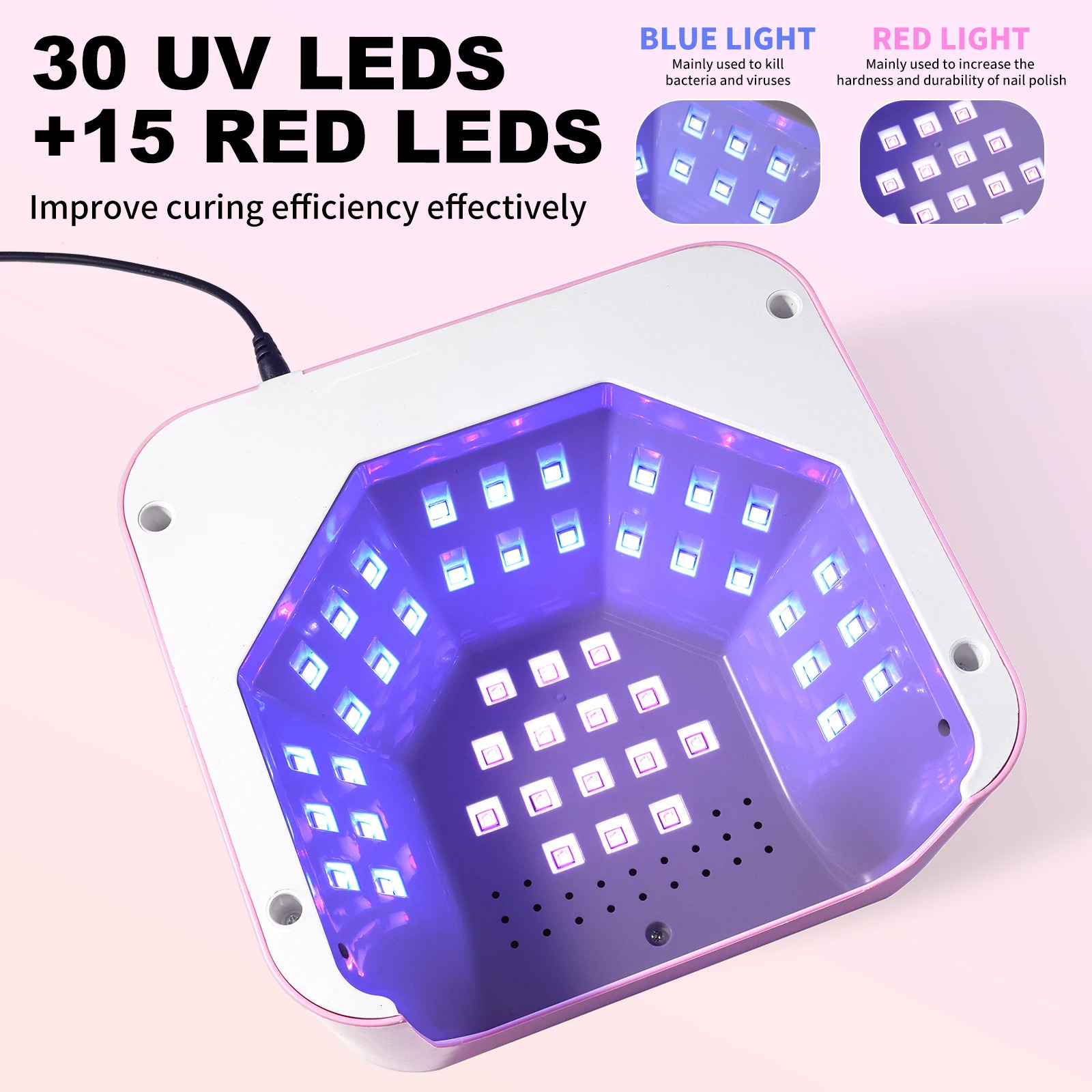 Professional UV LED Nail Lamp 45 LED Lamp Beads Nail Dryer with Timer Sensor Quick Cure All Gel Manicure Nail Light Tool 251014