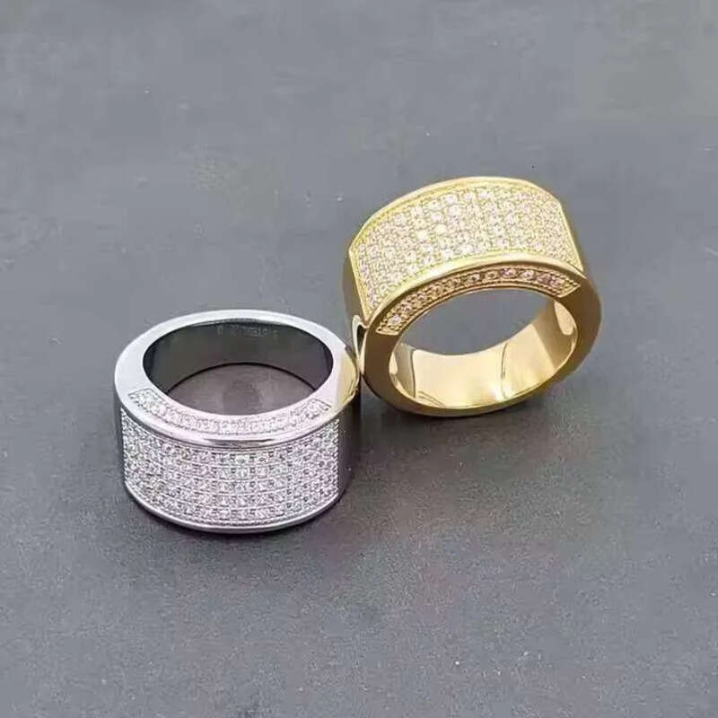 10 K Solid Gold / Sier Plated Men's Engagement & Wedding Ring Round Cut Moissanite Dia Custom Iced for Party jewellery