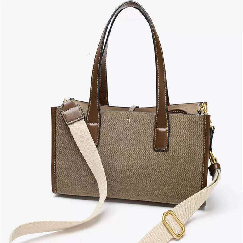 New Simple Casual Canvas Women's Handbag Zipper Shoulder 2025 Fashion Ladies Square Tote Shopping Bag