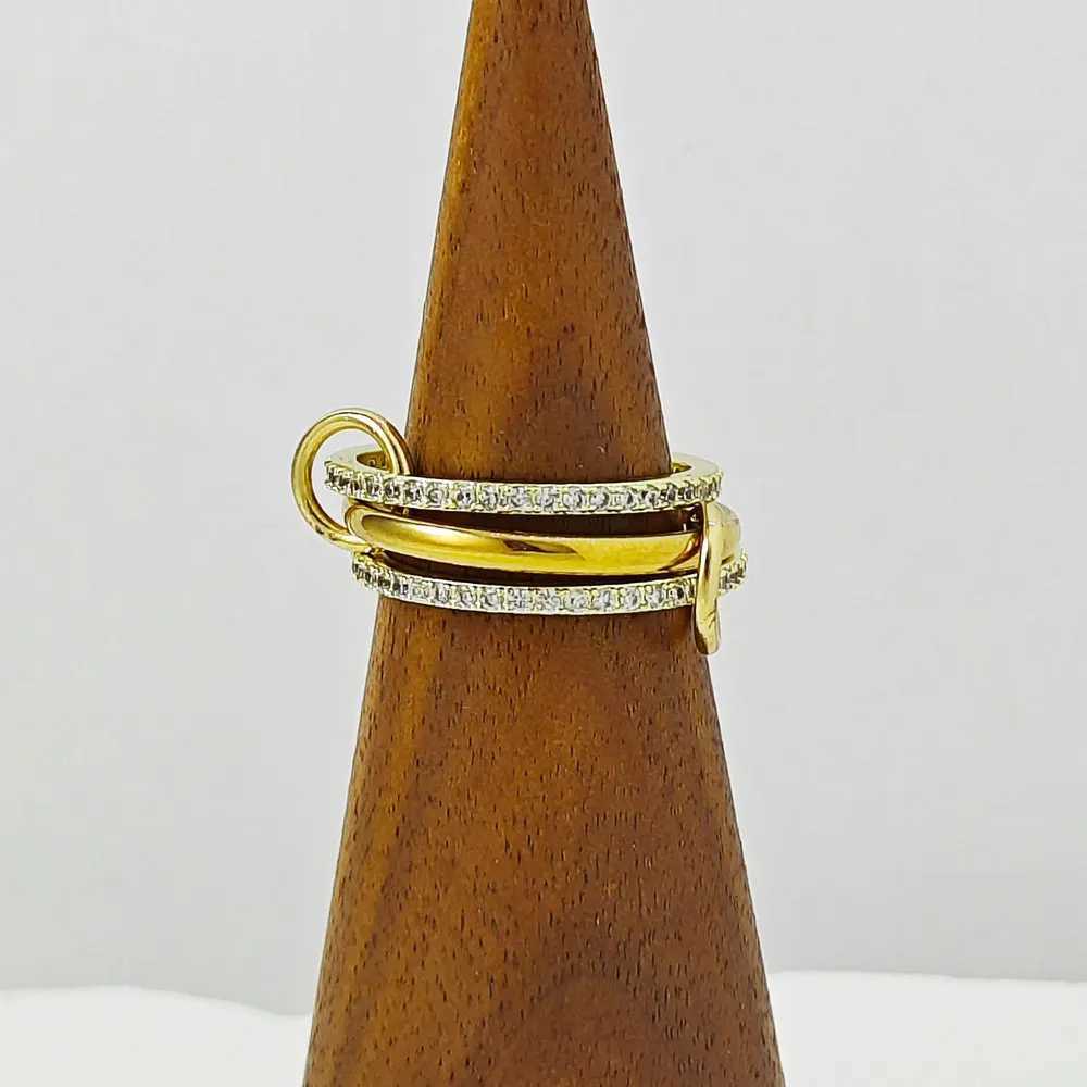 Multiple Layers Stackable Rings For Women Jewelry New Stainless Steel Gold Color Shiny Zircon Spinelli Kilcollin Ring Male Gifts Z251017