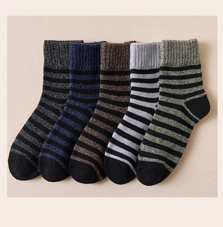 10pcs5pairs Socks Men Super Thicker Solid Sock Merino Wool Rabbit Socks Against Cold Snow Russia Winter Warm Funny Male Sock 251017