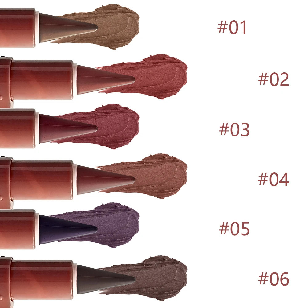 6color conical gradient lip liner pen matte black brown velvet lipstick waterproof and nongreasy blush and lip color pen 251014