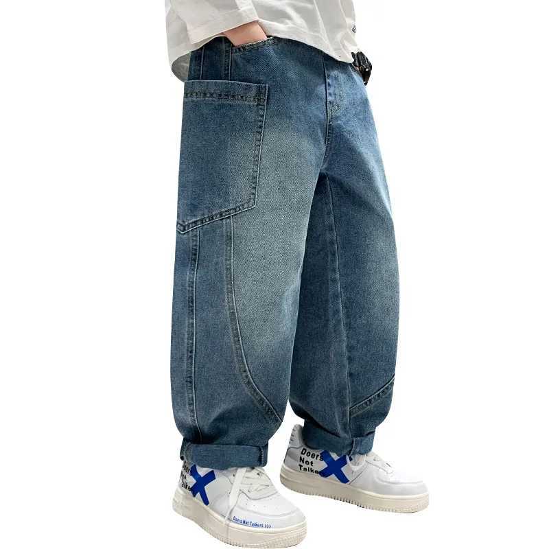 Spring Autumn Boys Jeans Trousers For Tweens Child Fashion Loose Style Letter Denim Pants Korean Kids Casual Jeans Age 514 YT251017