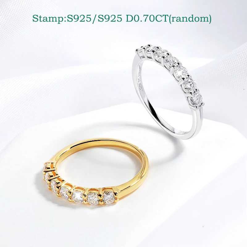 Smyoue 07CT 3mm Gemstone Moissanite Rings for Women S925 Silver Matching Wedding Diamonds Band Stackable Ring White Gold GiftW251017