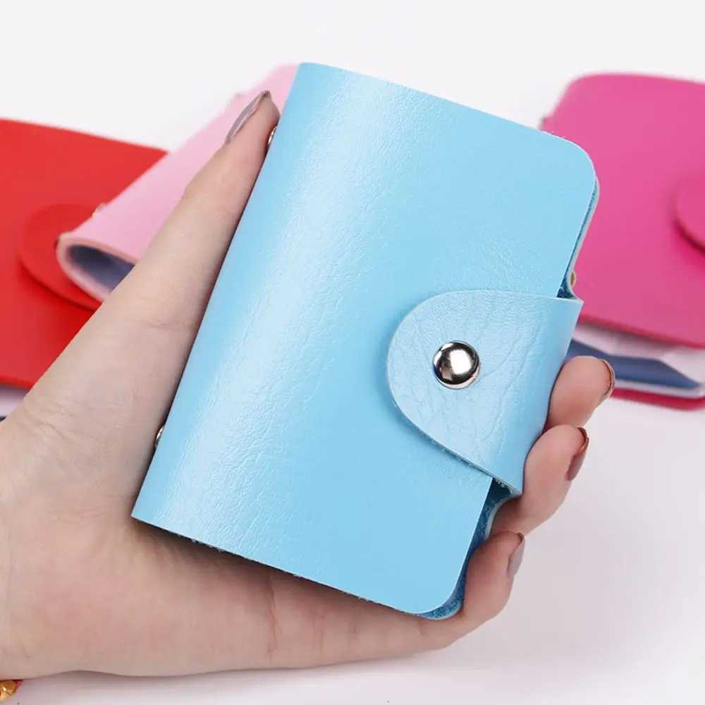 24 Card Slots Double Sided Plastic Card Holder Small Size Multicolor Business Pack Bus Card Bag Women Purses Men WalletW251017