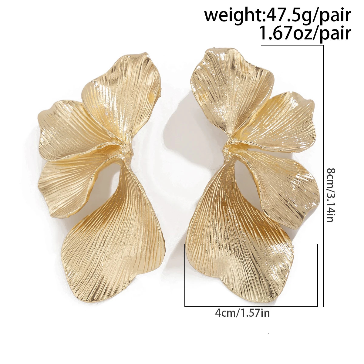 Salircon Exaggerated Metal Plant Tree Leaf Earrings for Women Gold Color Petal Pendant Earrings 2024 Party Ear Accessories 251016