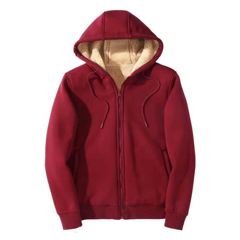 Youth Mens Thermal Hooded Sweatshirt Winter Thickened Zip Front Jacket Big Tall Fleece Hoodie Outerwear for Teenagers Z251017
