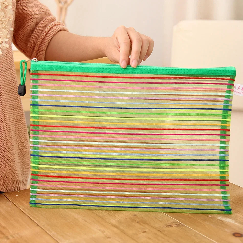 Multipurpose Storage Maekup Bag School Office Supplies Rainbow Color Cosmetic Bags Nylon Mesh Women Bag251011