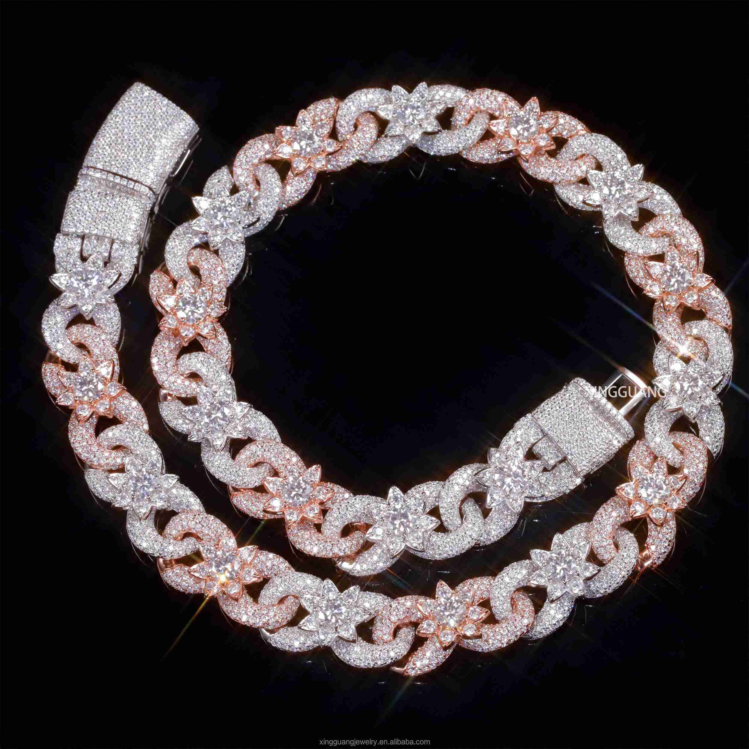 Hip Hop Jewelry 18K Gold S925 Heavy Silver GRA Certificate DVVS Moissanite Men Necklace Cuban Lidynamic Chain