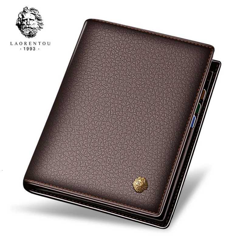 LAORENTOU Men Genuine Leather Wallet Small Card Holder Wallet Gift for Husband BoyfriendW251017