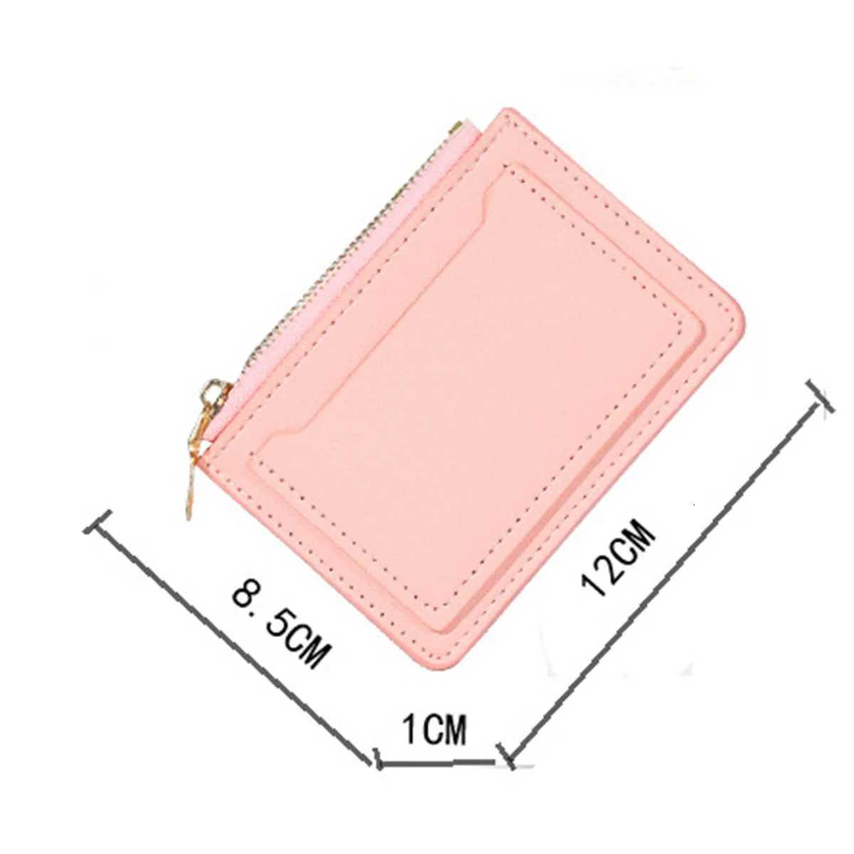 6Pocket Men Women ID Card Holder PU Zipper Small Coin Purse Credit Card Holder Solid Color Business Card Case Business Card CaseW251017
