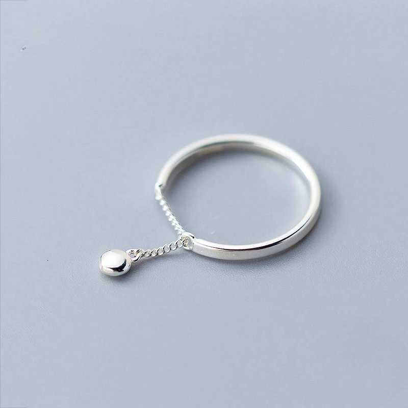 SOFTPIG Real 925 Sterling Silver Bead Chain Tassel Adjustable Ring For Fashion Women Punk Fine Jewelry Minimalist AccessoriesW251017